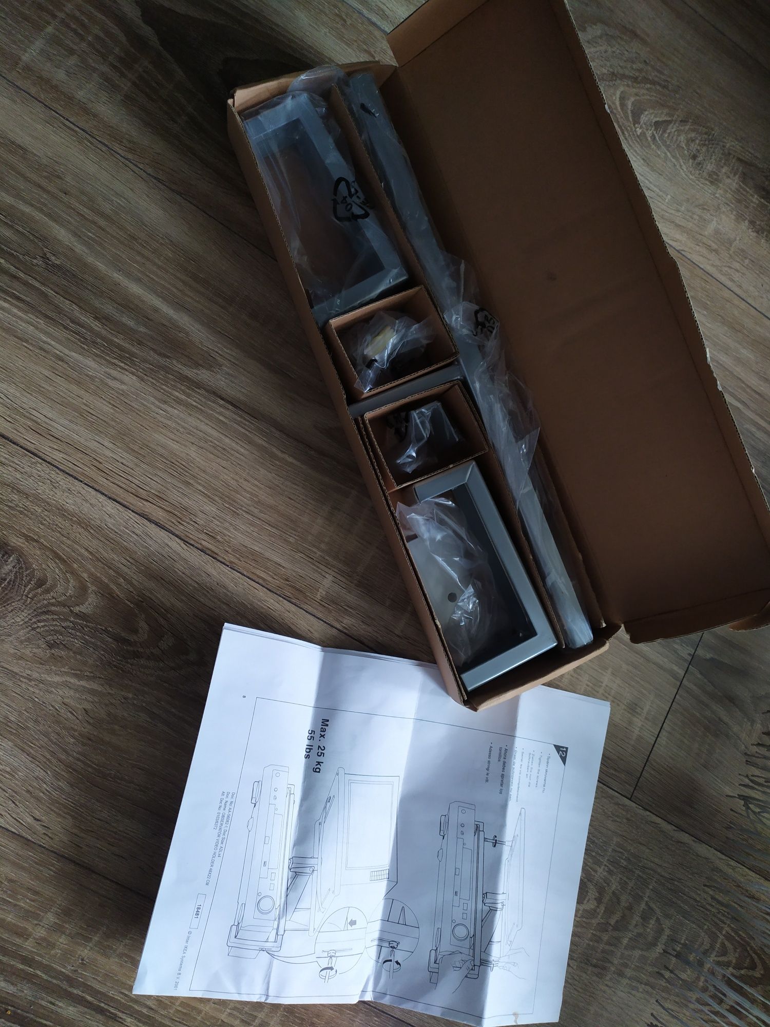 Uchwyt Ikea srebrny 48x22 cm tuner dekoder