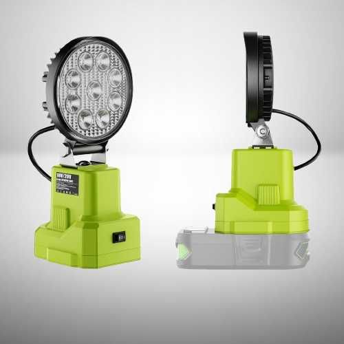 Lampa robocza LED pod baterie Ryobi 18V/20V - REGULACJA, dwa tryby