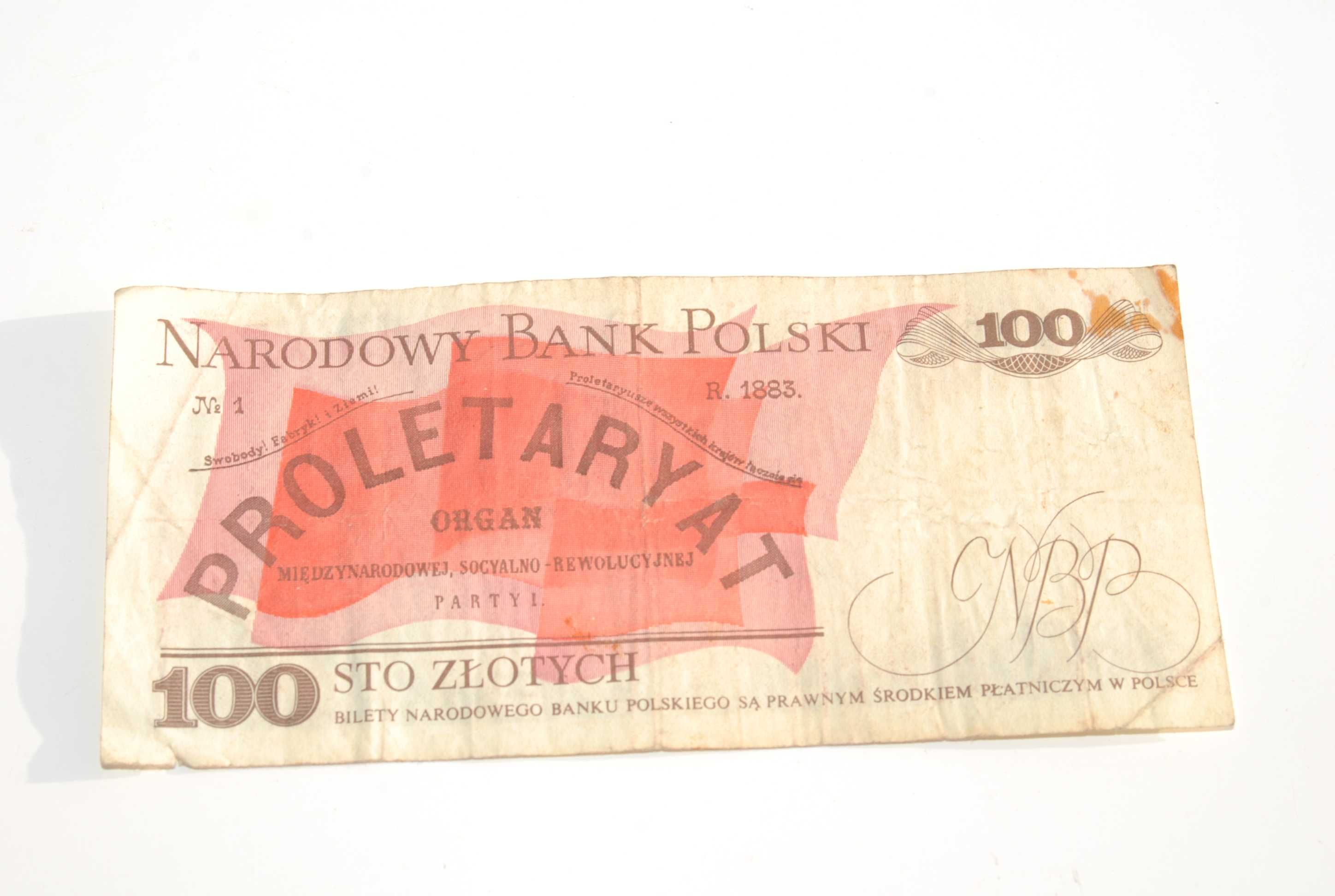 Stary banknot 100 złotych Waryński 1986 antyk