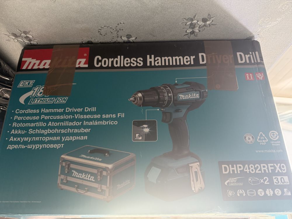 Makita DHP482RF3J 18V – Wkrętarko-wiertarka udarowa – Zestaw