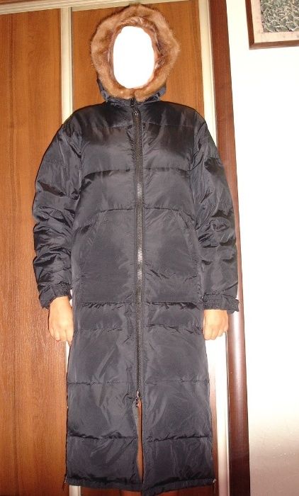 ПУХОВИК/куртка пухова НАТУРАЛЬНА 46-48 р. ЖОВТА і ЧОРНА. З капюшоном.