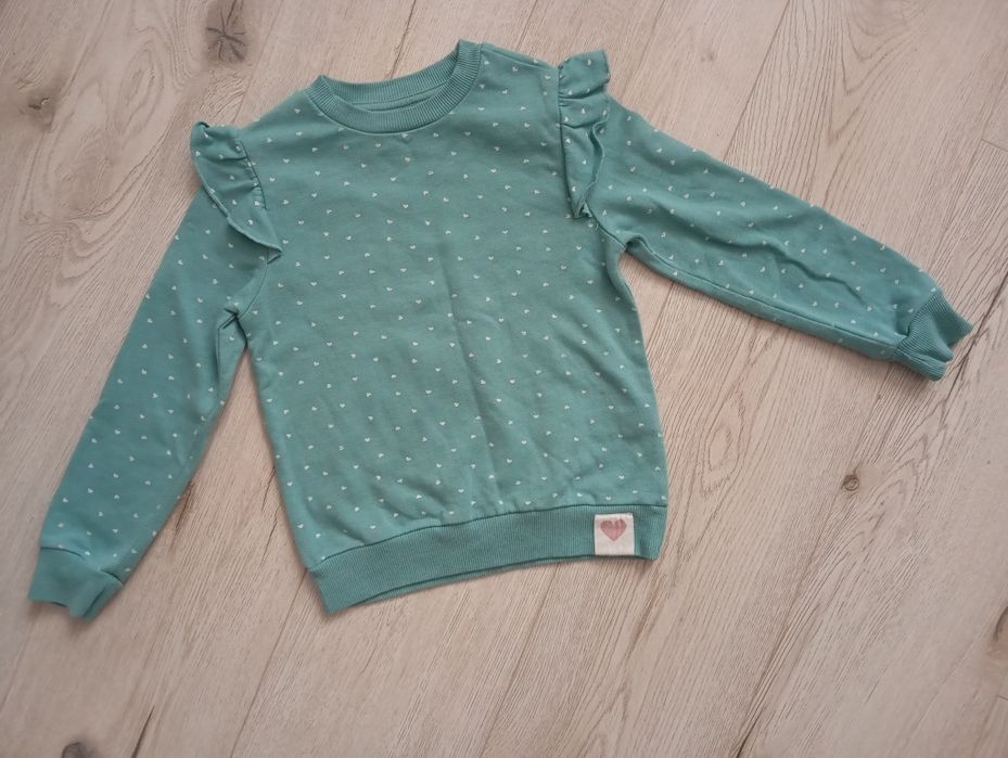 Bluza dziewczęca w miętowym odcieniu ozdobne serca