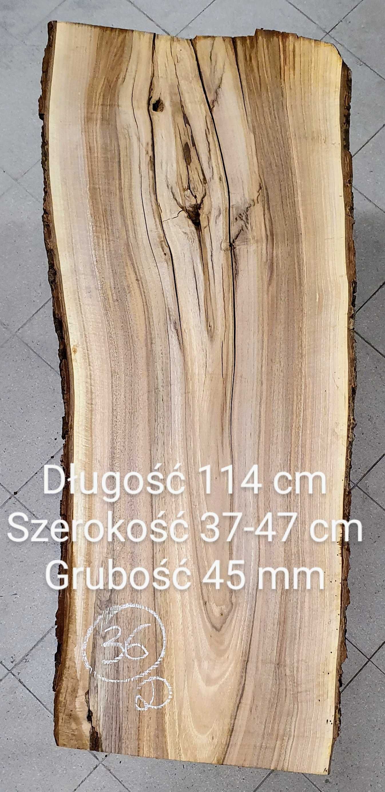 Deska blat stołu żywica monolit live edge orzech włoski 36 D