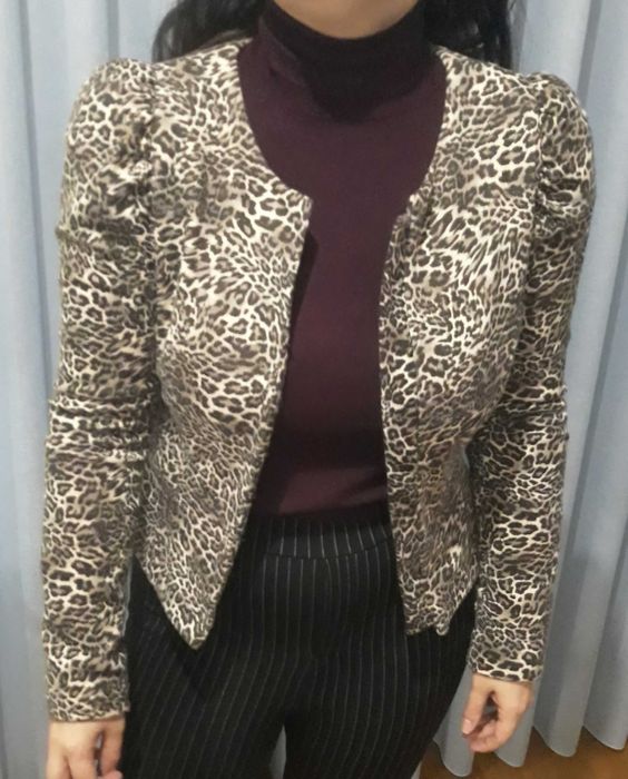 Casaco estampado leopardo