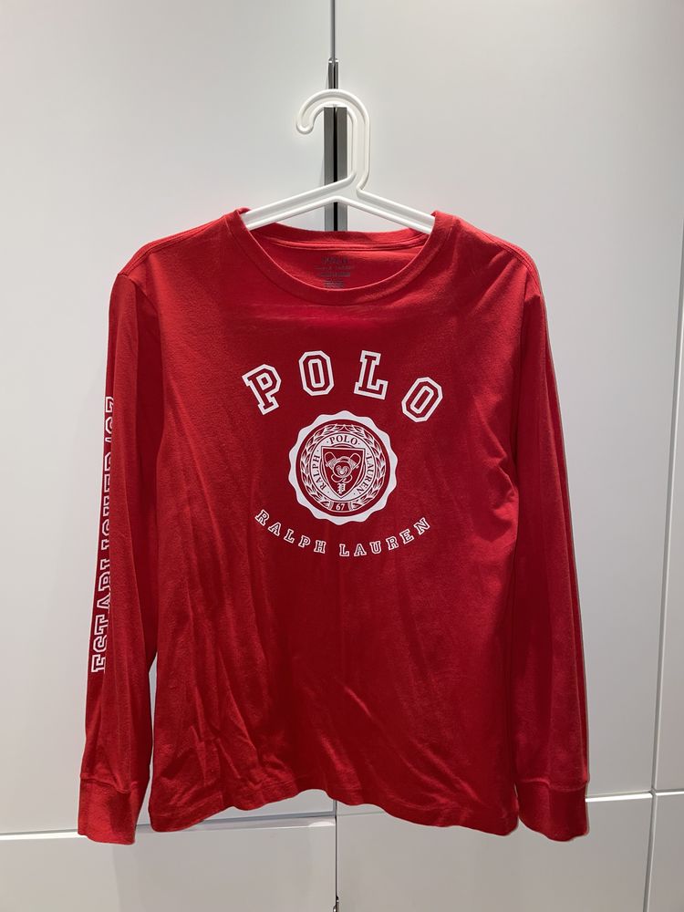 Koszulka z długim rękawem czerwona dla chłopca Ralph Lauren 152-158