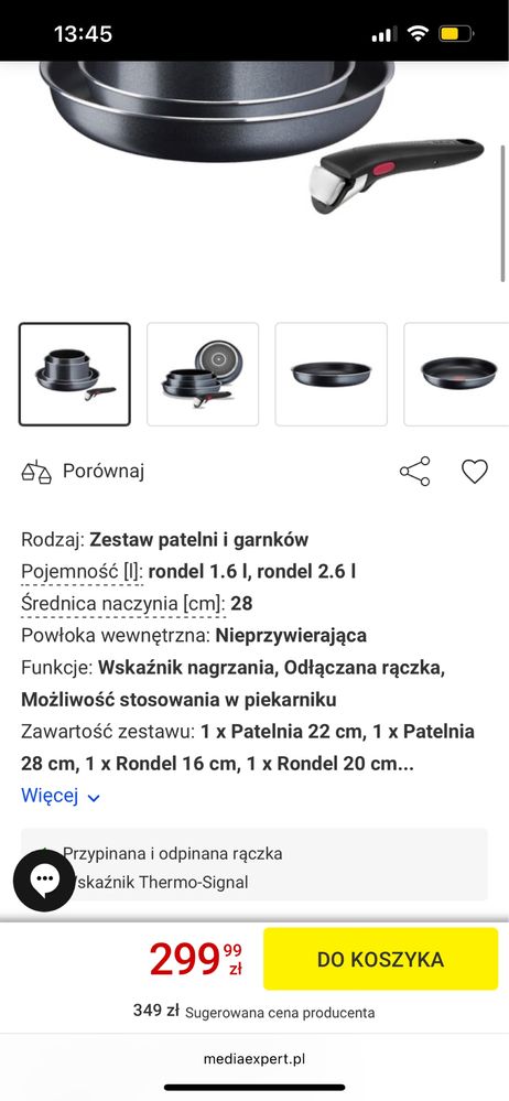 Zestaw garnków i patelnia tefal