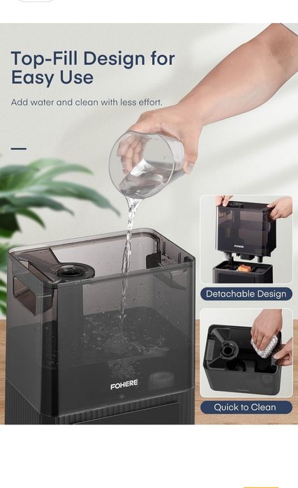FOHERE Nawilżacz Powietrza 6L Inteligentny Ciepła Chłodna Mgiełka