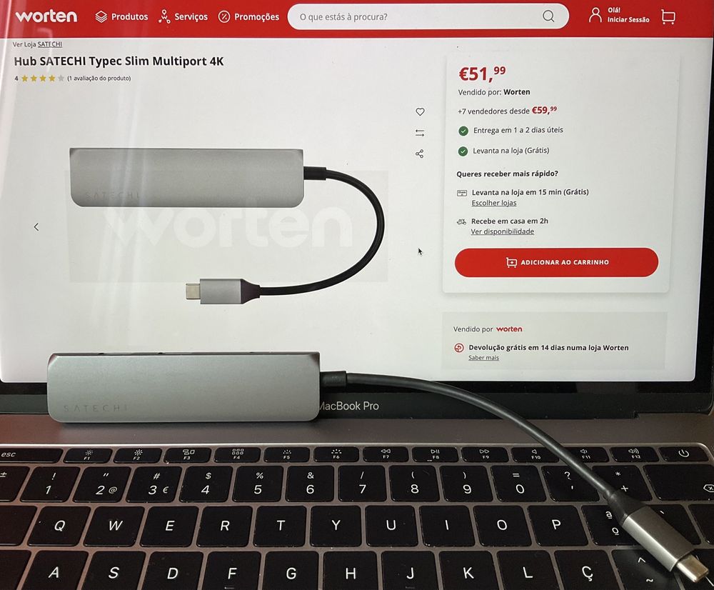 Adaptador Satechi de Alumínio Tipo-C Multiport 4K