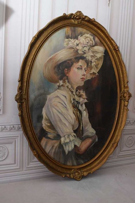 Olga Boznańska - Kobieta W Kapeluszu - Duży Stary Polski Obraz