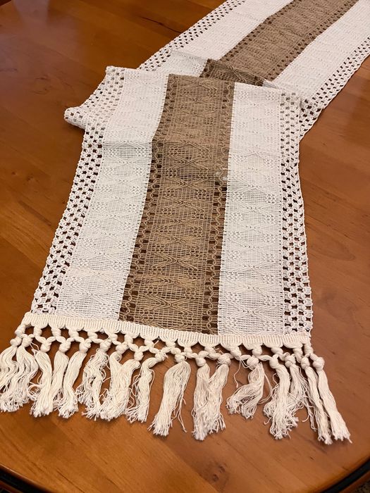 Boho obrus bieżnik naturalistyczny na stół