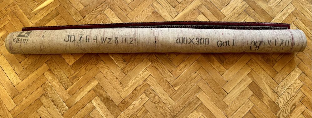 Duży dywan wełniany 300x200,  Kietrz, PRL, vintage.