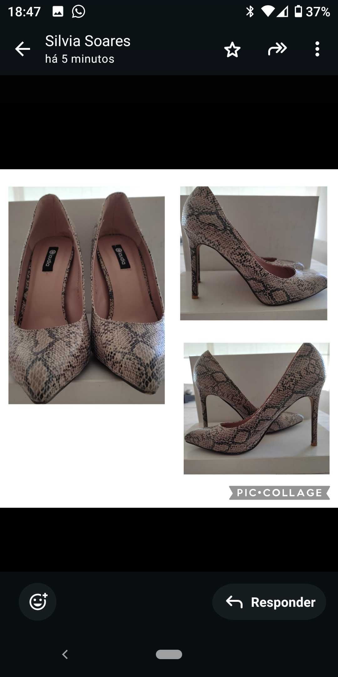 Sapatos salto alto padrão cobra