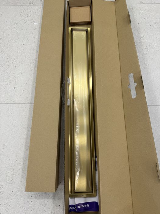 Odpływ liniowy Deante KOS_R10D 80 cm złoty szczotkowany z syfonem