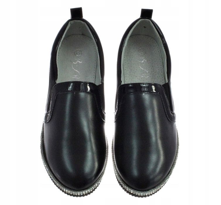 Rozmiar: 32 Półbuty Balerinki Eleganckie Czarne 6095