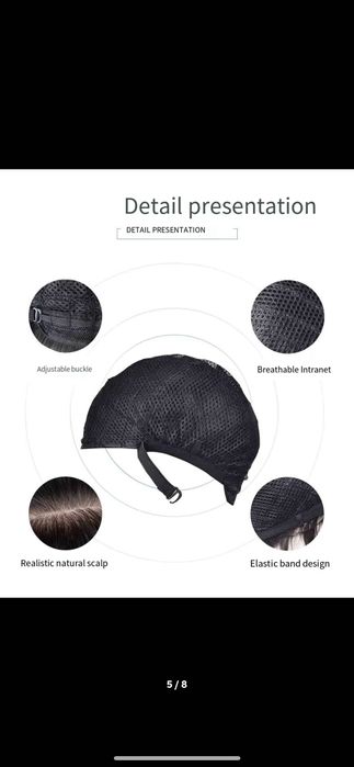 Nowa peruka brązowa z grzywką jak naturalna długa prosta damska