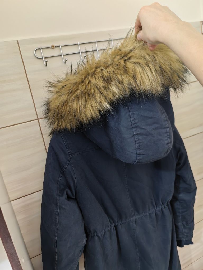 Granatowa zimowa parka kurtka Dstreet S