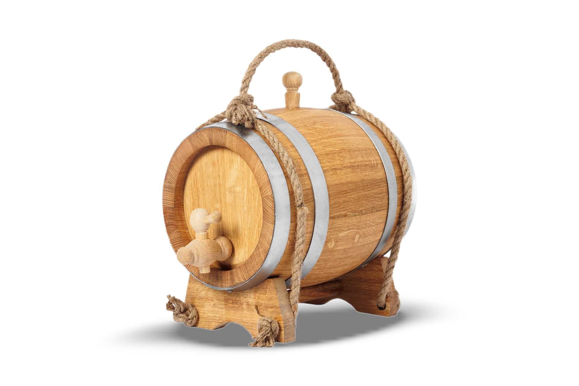 Dębowa beczka 5L na whisky bimber wino nalewki (+ sznurki)