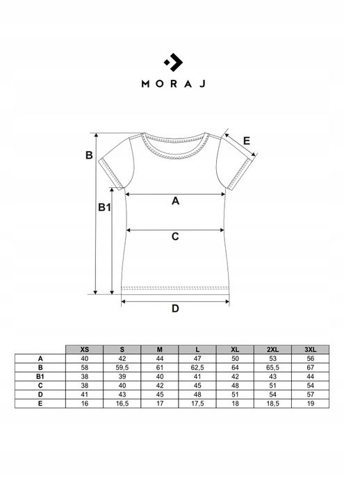 T-Shirt Koszulka Damska Bawełna Slim Napisami Biało-Czerwona Moraj Xxl
