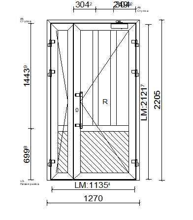 Алюмінієві (профіль Framex) двері 2205х1270