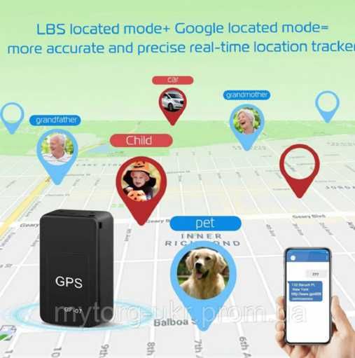 Трекер GPS GSM GF-07 со встроенными магнитами для креплени