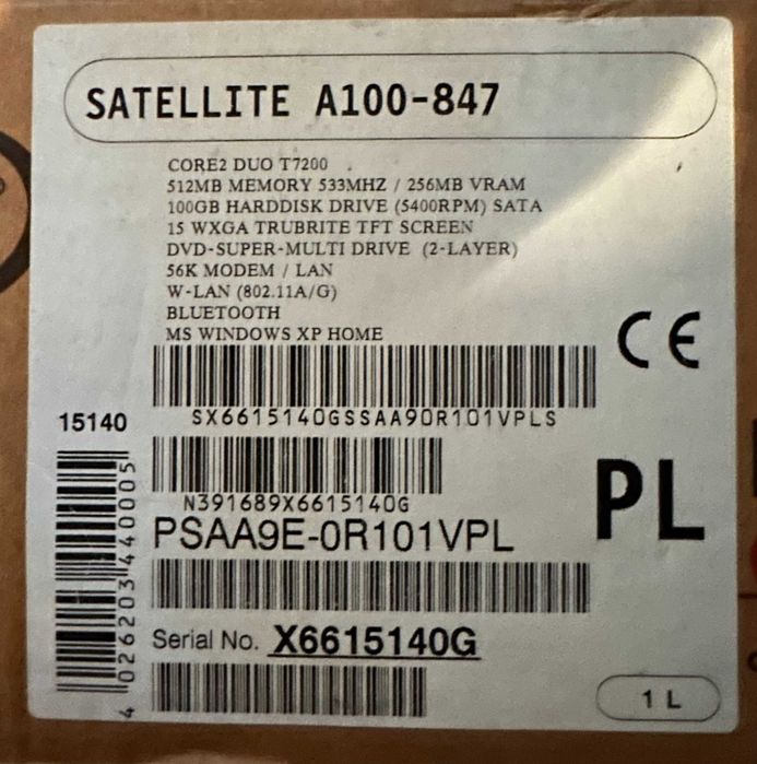 Toshiba satellite A100-847