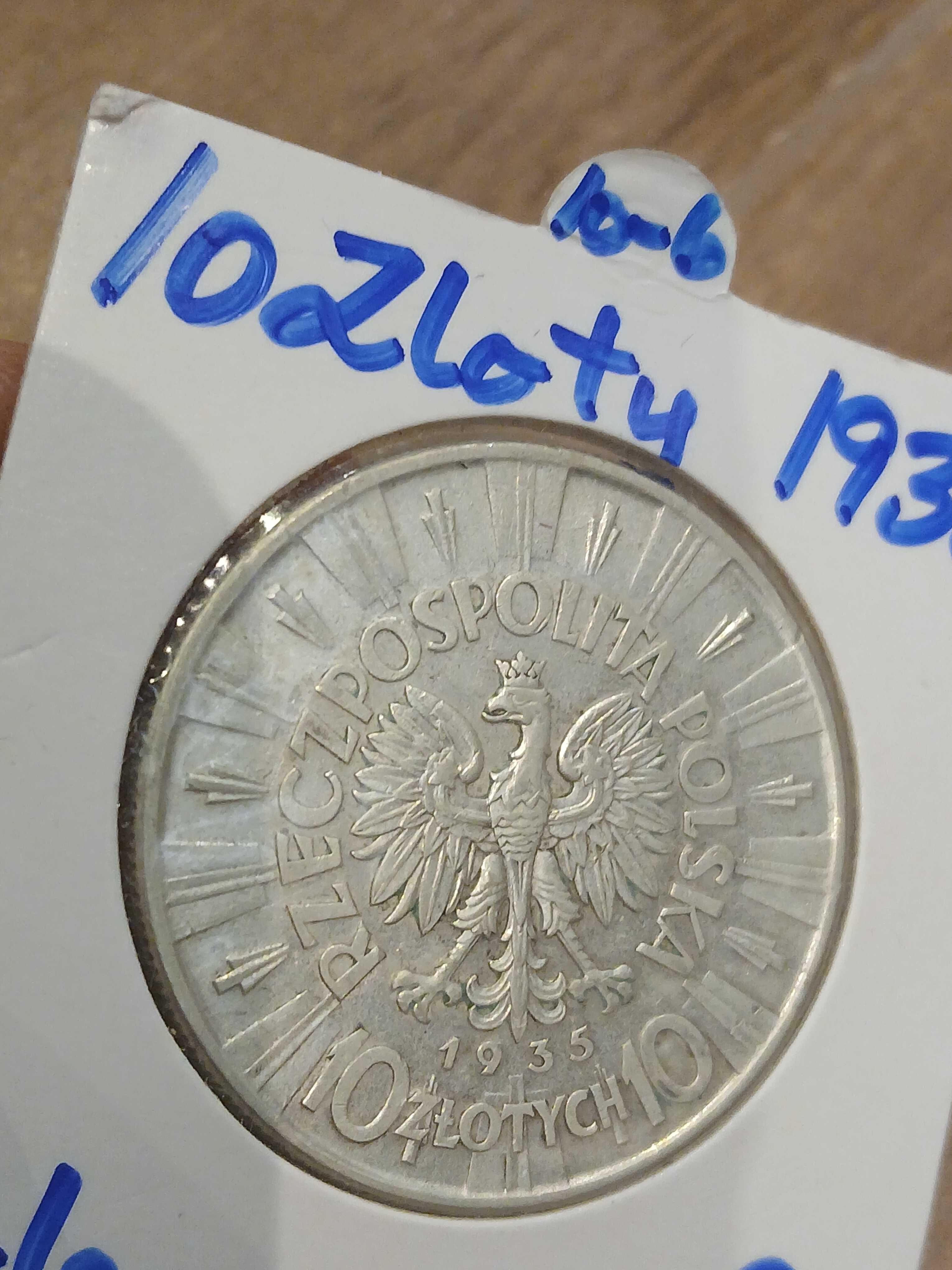 Moneta II RP 10 zł Piłsudski 1935 super stan
