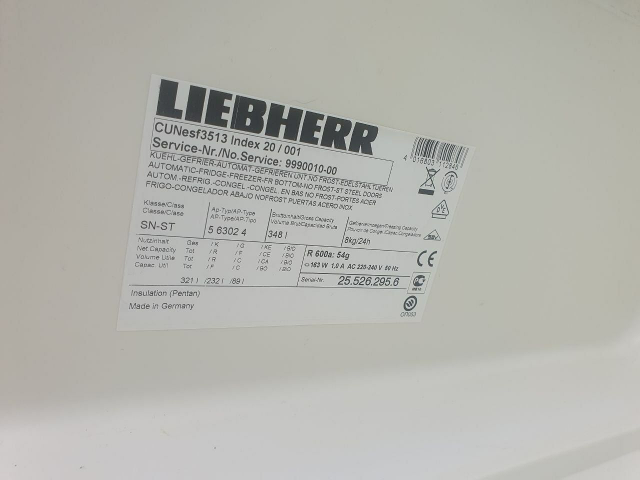 Liebherr CUNesf 3513  разбор холодильника