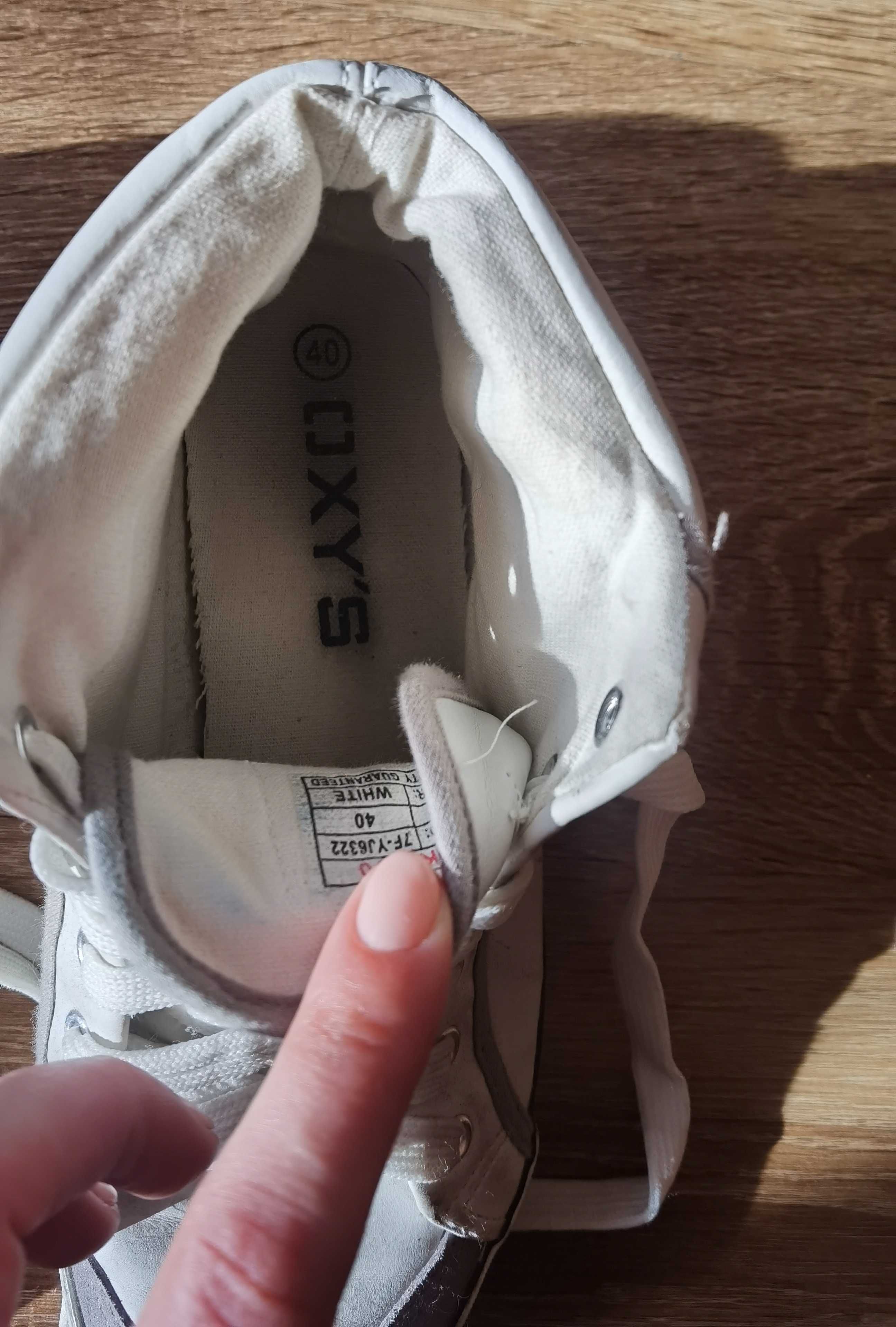 Buty 40 trampki do jeansów wysokie białe jak Big Star