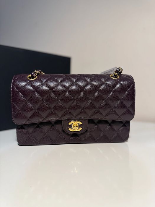 Torebka Chanel Flap Bag czekoladowa skóra caviar 25.5 cm