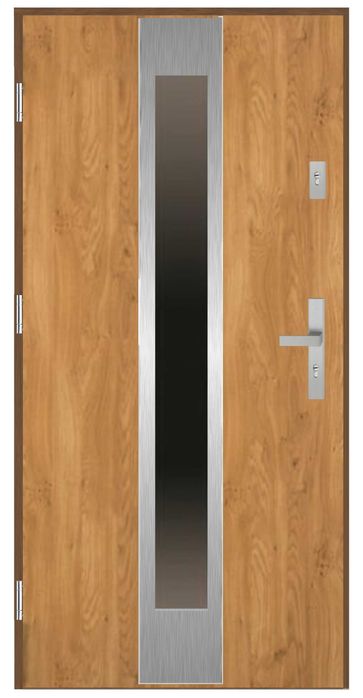 Drzwi stalowe wejściowe 72mm SI-04 INOX Winchester 90 Lewe/prawe