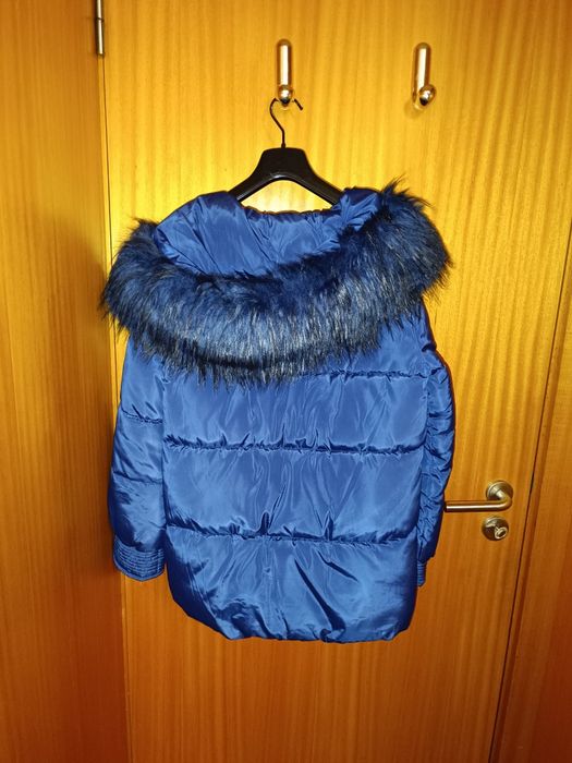 Casaco de penas azul