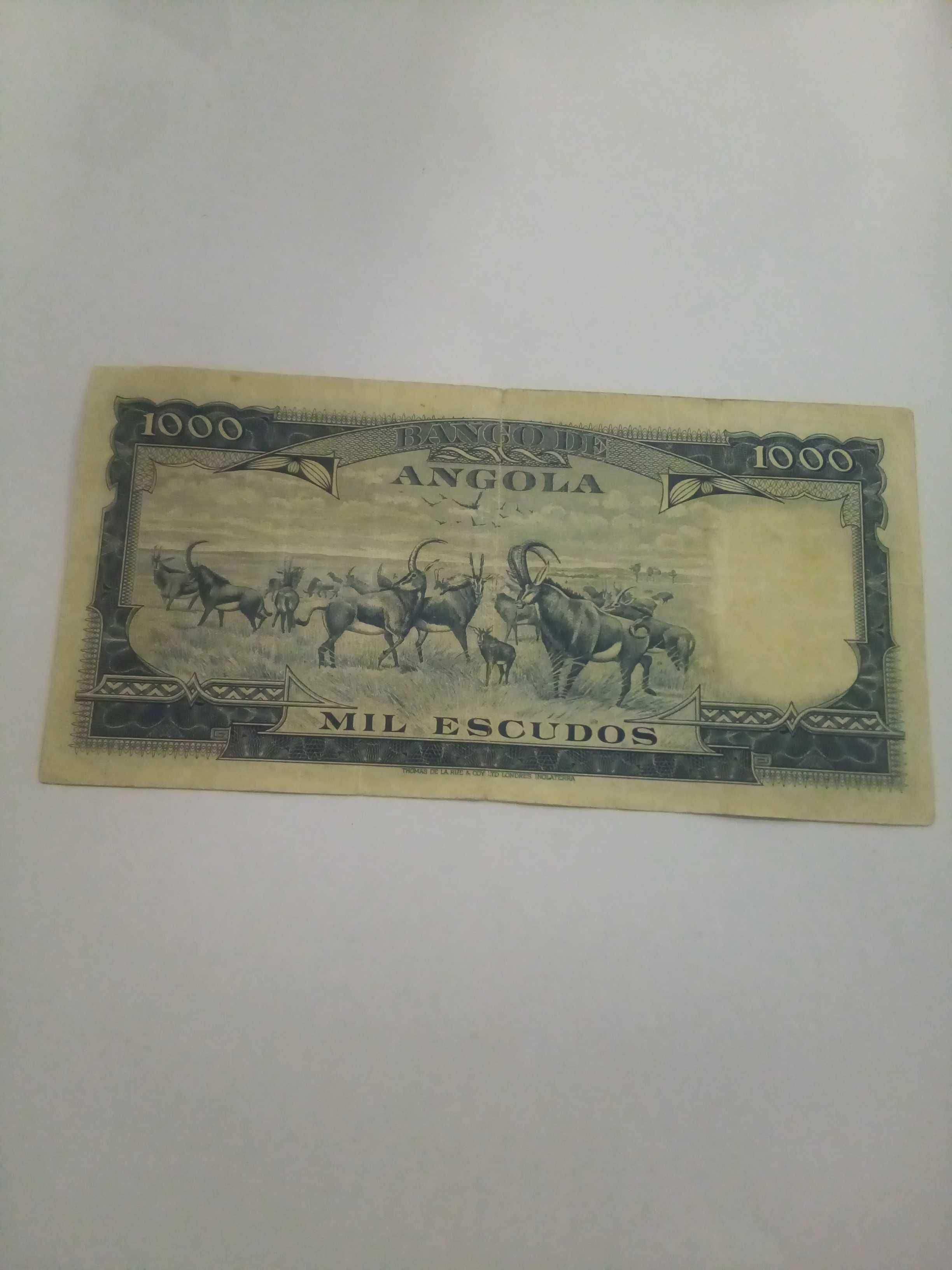 Excelente exemplar nota Angola 1000 escudos