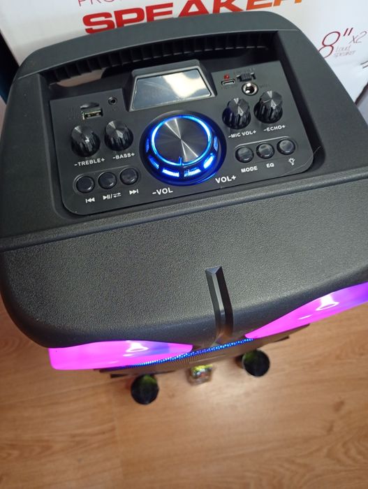 Караоке акустика Atlanfa-82(Bluetooth,SD,USB,FM) пультДУ, 2микрофона.