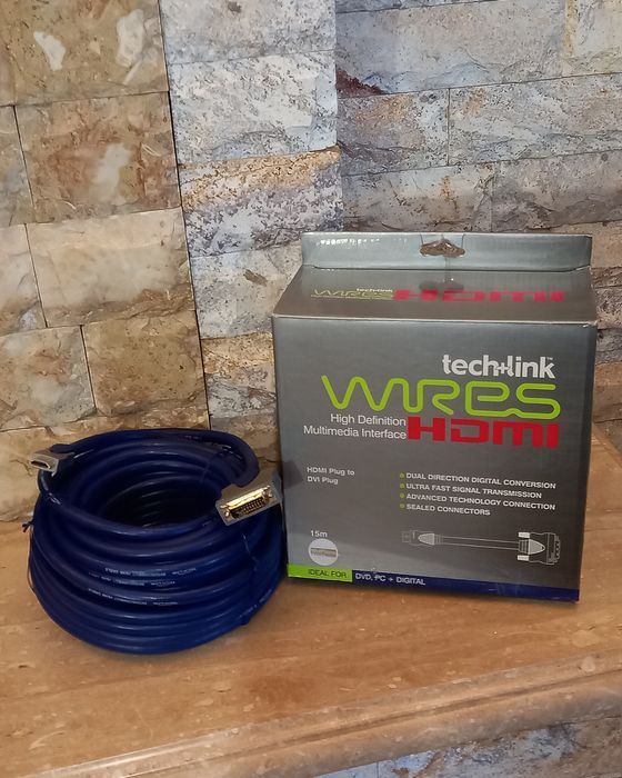 Продам кабель HDMI–DVI Techlink™ 15 м — новый, качественный
