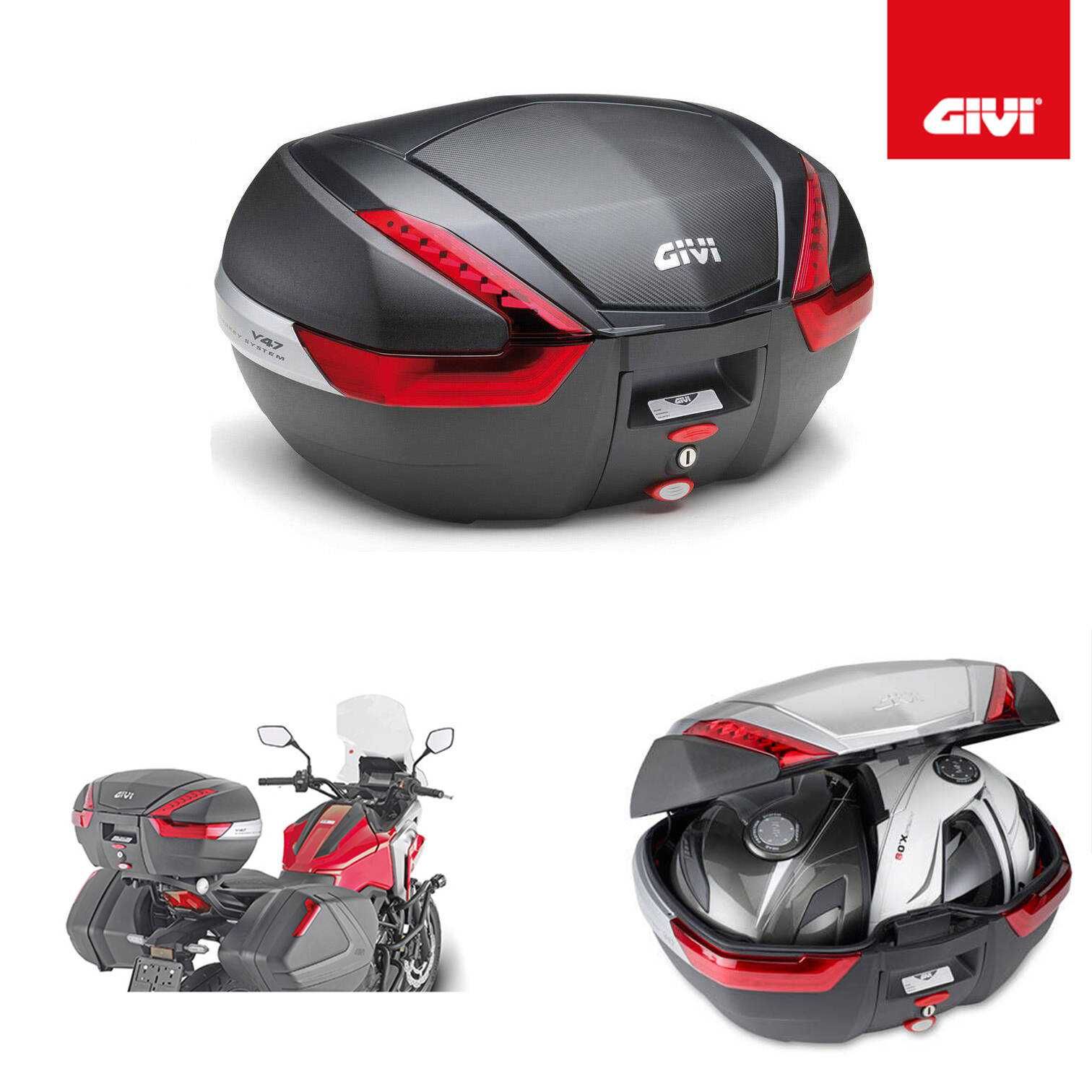 Kufer centralny GIVI V47 MONOKEY / Sklep Kraków Kufry motocyklowe