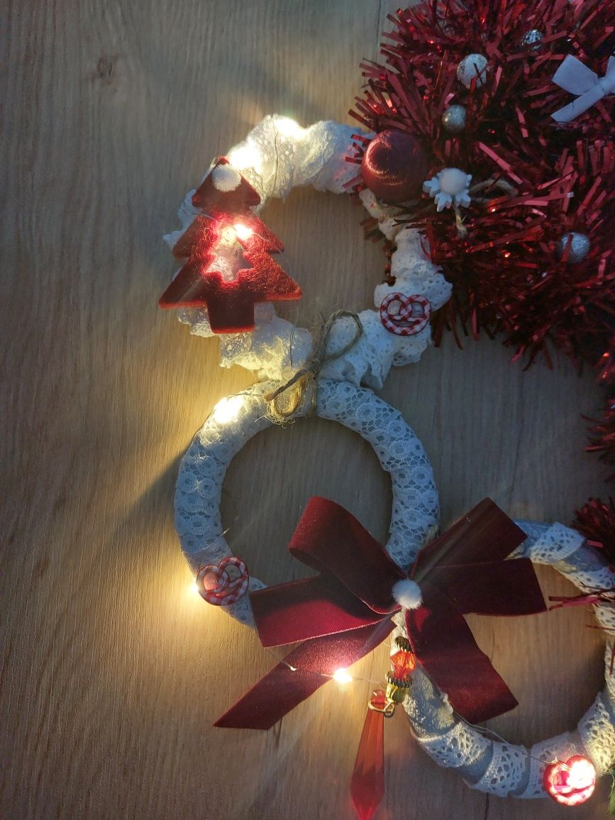 Grinalda de Natal com luzes, Handmade, nova