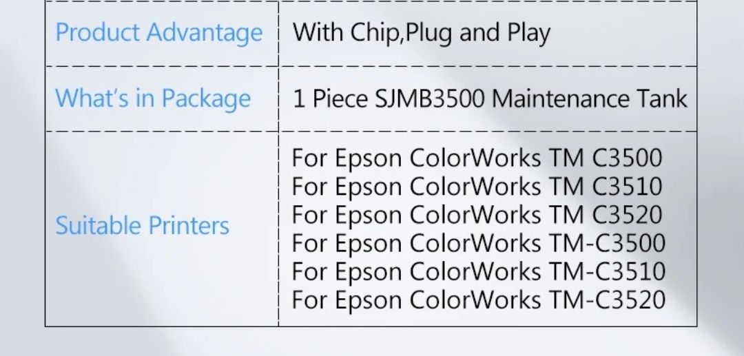 Контейнер для відпрацьованих чорнил Qalicom SJMB3500 з чіпом для Epson