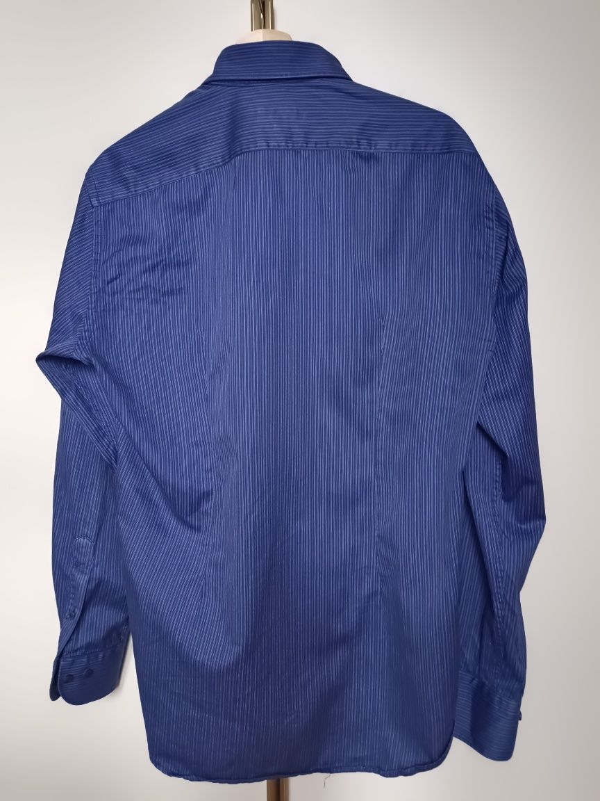 Zara, męska koszula, r. 42, w paski, habrowa