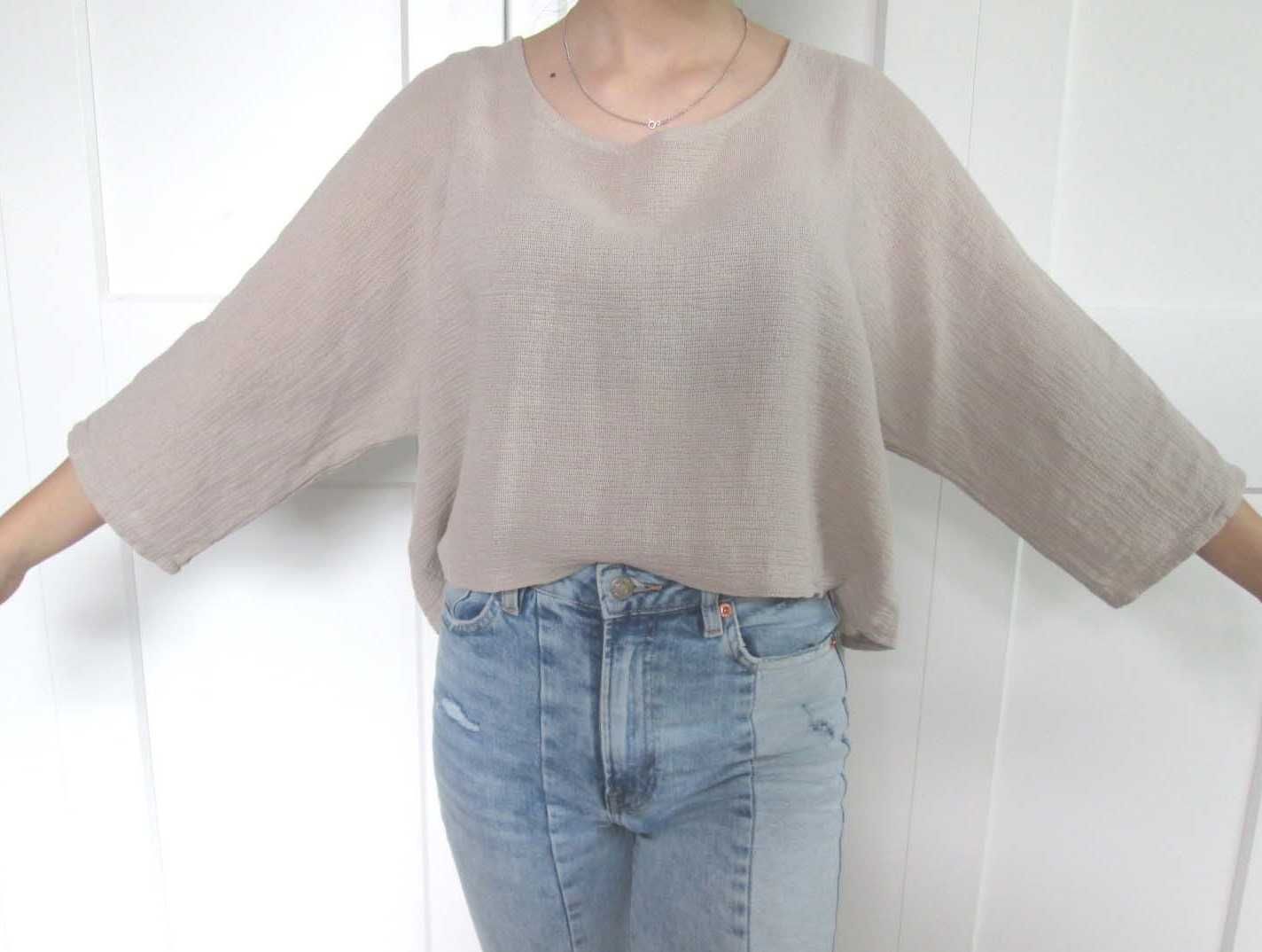 Alexandre Laurent bluzka oversize bawełna vintage S M L uniwersalna