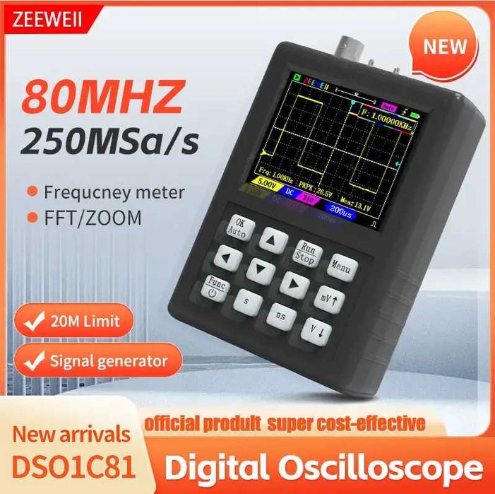 ZEEWEII DSO1C81 DSO3D12 портативний осцилограф 3в1