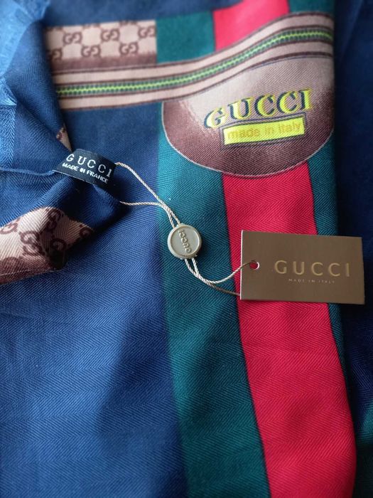 Gucci палантин 180х86 см шарф кашемир шелк двусторонний