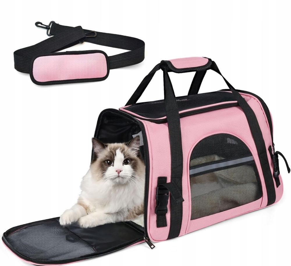 Transporter • Różowy • Torba Podróżna Dla Psa Kota do 10kg ‼️ Lotniczy