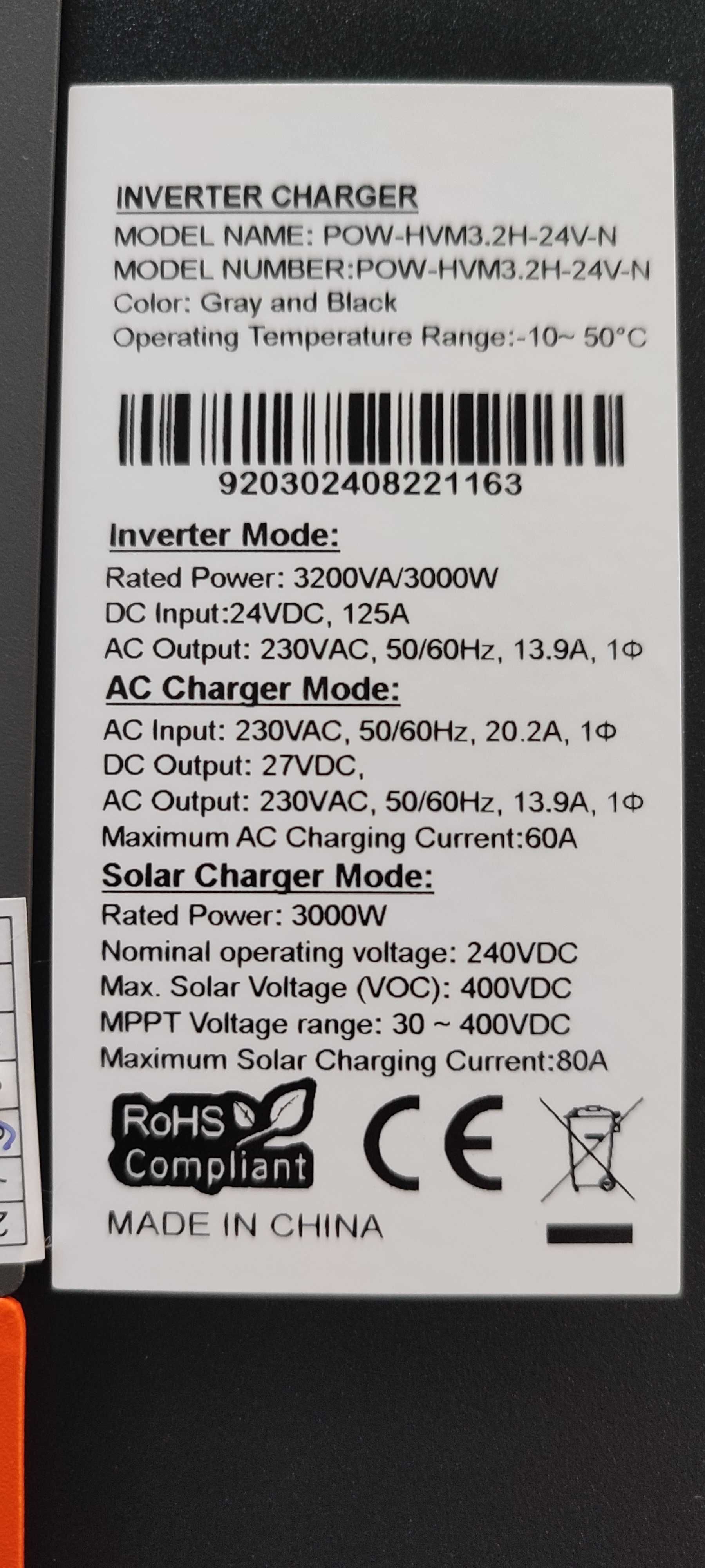 Inwerter solarny 3000W 24V off-grid hybrydowy ups