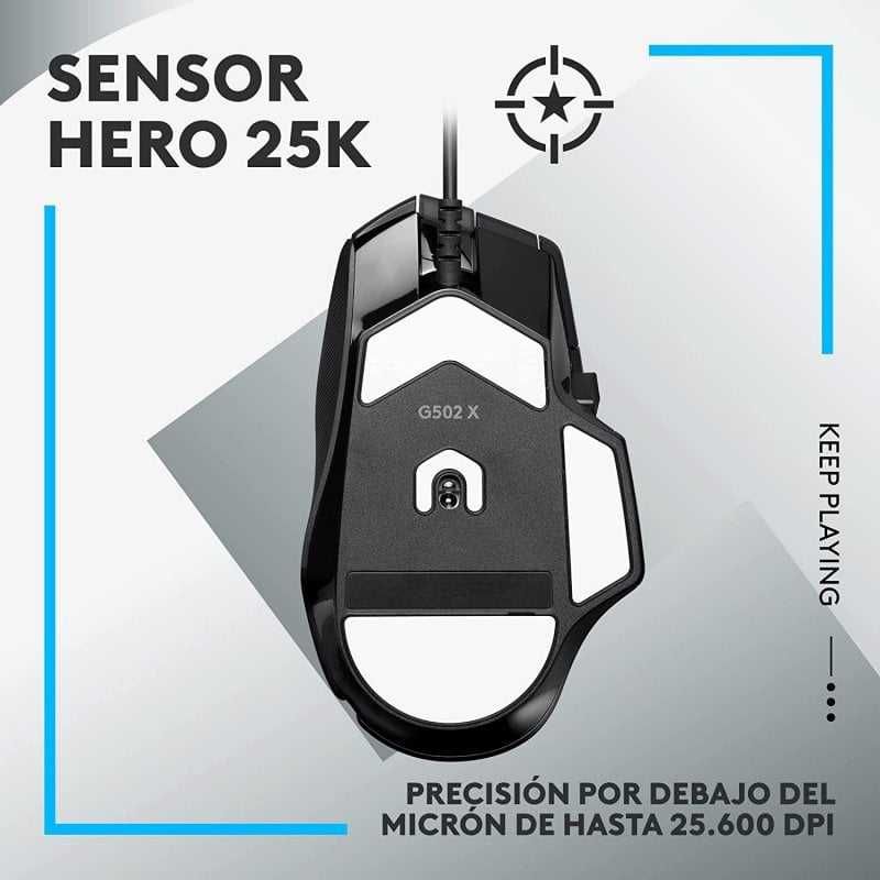 Logitech G G502 X LIGHTFORCE Rato Gaming Preto 25600 DPI