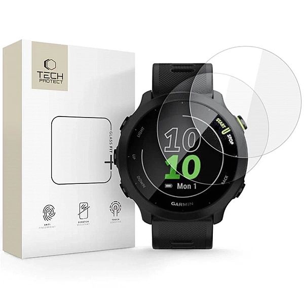 Szkło hartowane Tech-Protect Glass Fit+ 2-pack na Garmin Forerunner 55