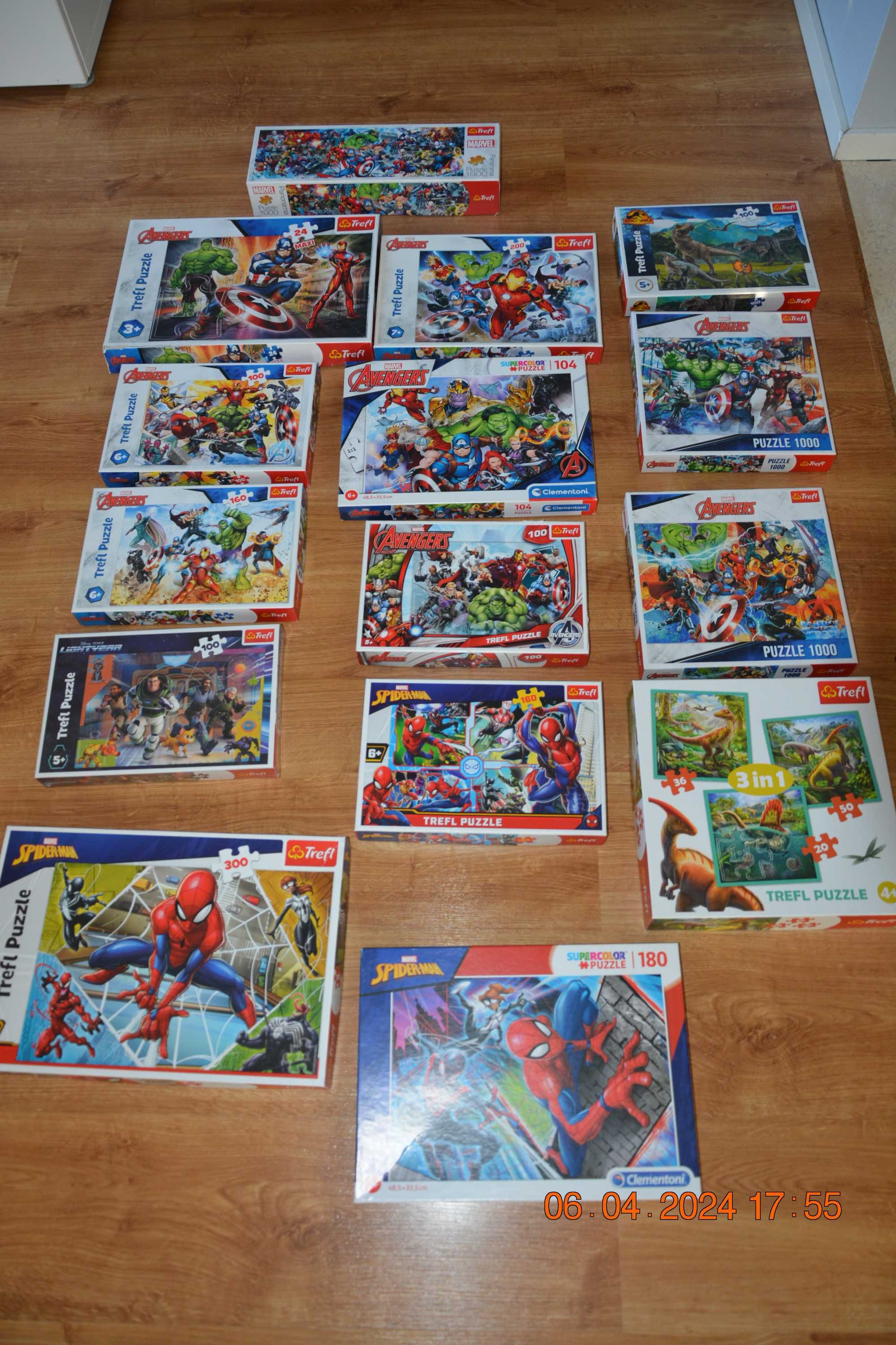 Puzzle Avengers, Spiderman, Dinozaury