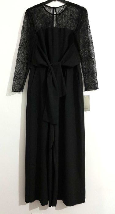 Macacão / Jumpsuit preto c/efeito renda da Zara T: L Novo c/etiqueta