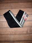 Czarne Spodnie dresowe dresy z czerwonym Adidas 3Stripes Adibreak