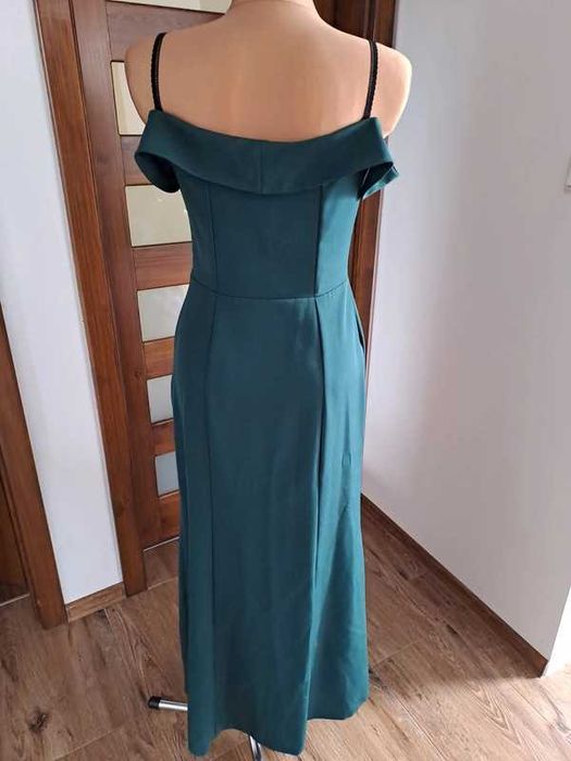 Sukienka damska długa maxi butelkowa zieleń Katniss 42/XL