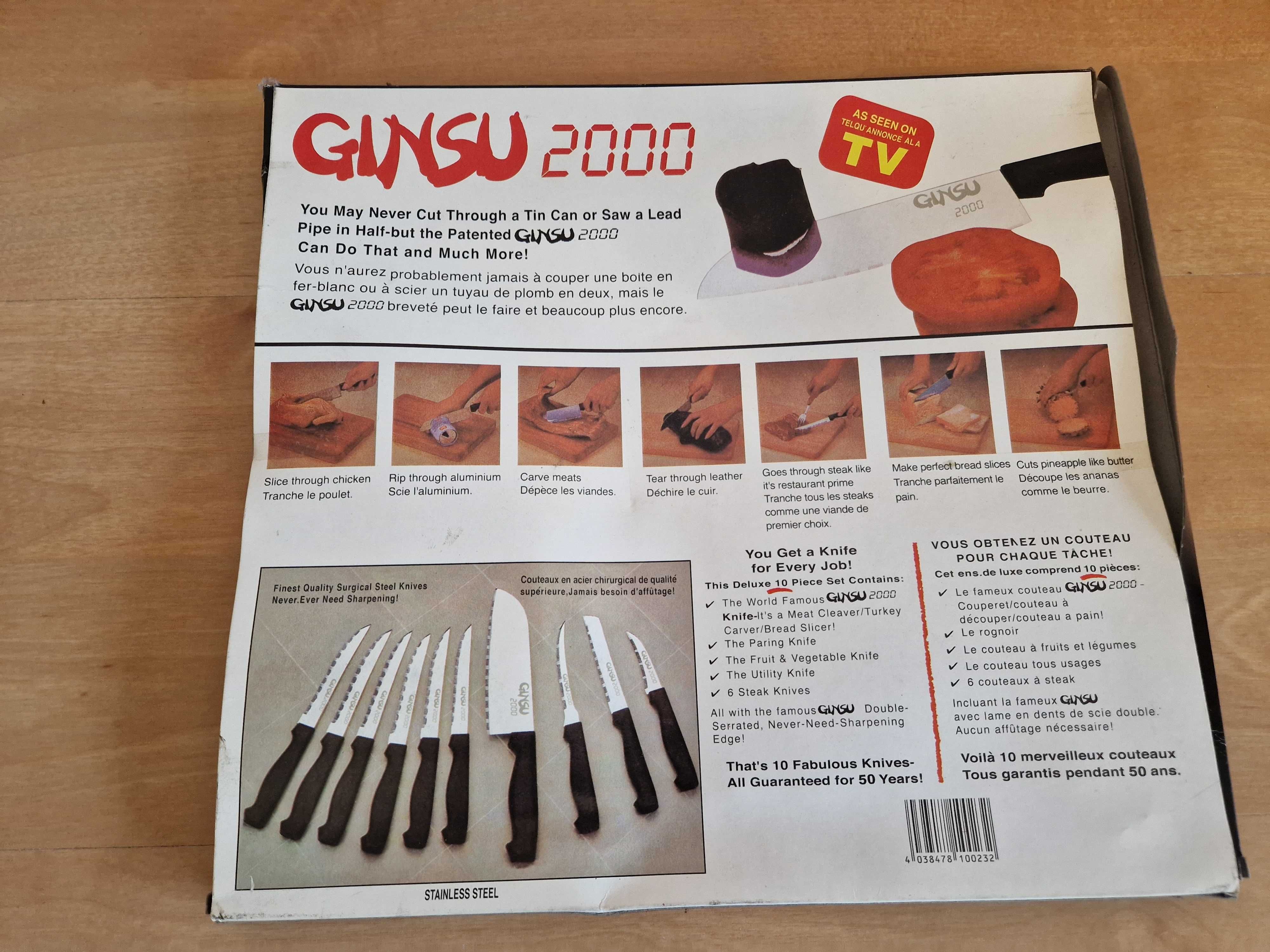 śmieszny Zestaw 10 Noży do mięs GINSU 2000 nie używane. ala Telemango